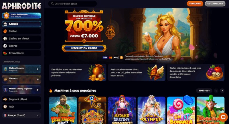 Découvrez l'Expérience de Casino en Ligne de l'Aphrodite au Coeur de la France